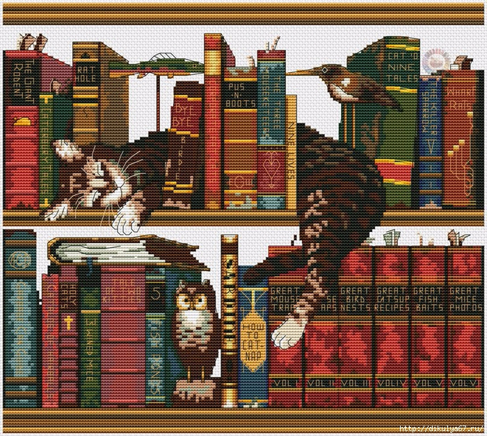Вышивка крестом схемы книжные полки Вышивка крестом схемы книжные полки