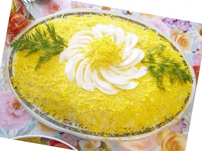 Салат мимоза с маслом и сыром рецепт пошагово 146