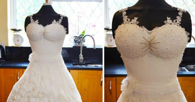 Это шикарное свадебное платье не захотела надеть ни одна невеста… Вы заметили почему?