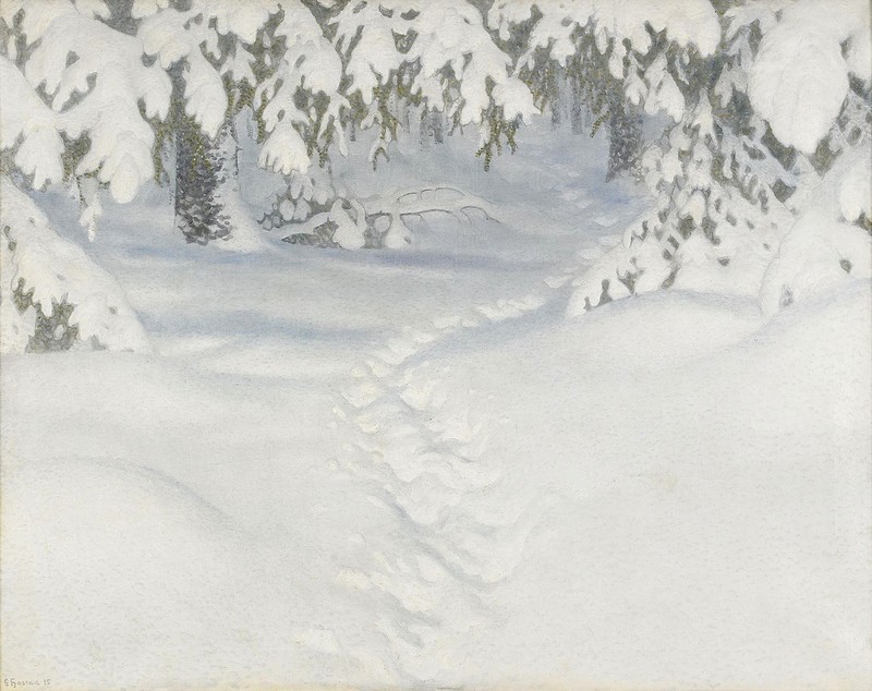 Gustaf Fjaestad. Зимний пейзаж. 1915.jpg