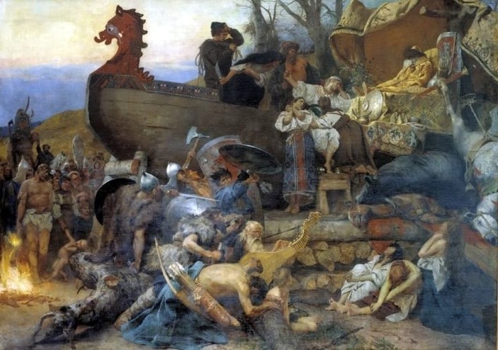 Похороны знатного руса в Булгаре. Москва. Государственный исторический музей. Автор: Генрих Семирадский. Почему Третьяков не покупал для своей галереи картины художника-«чертополоха» Семирадского