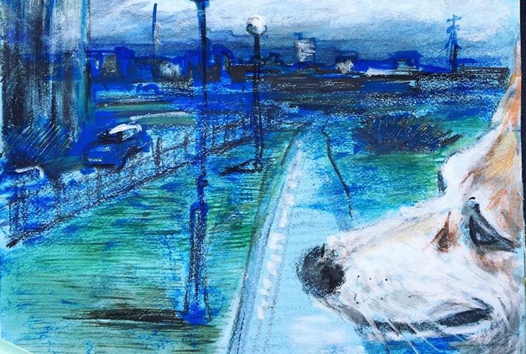 Художница из Митина нарисовала вид соседней улицы