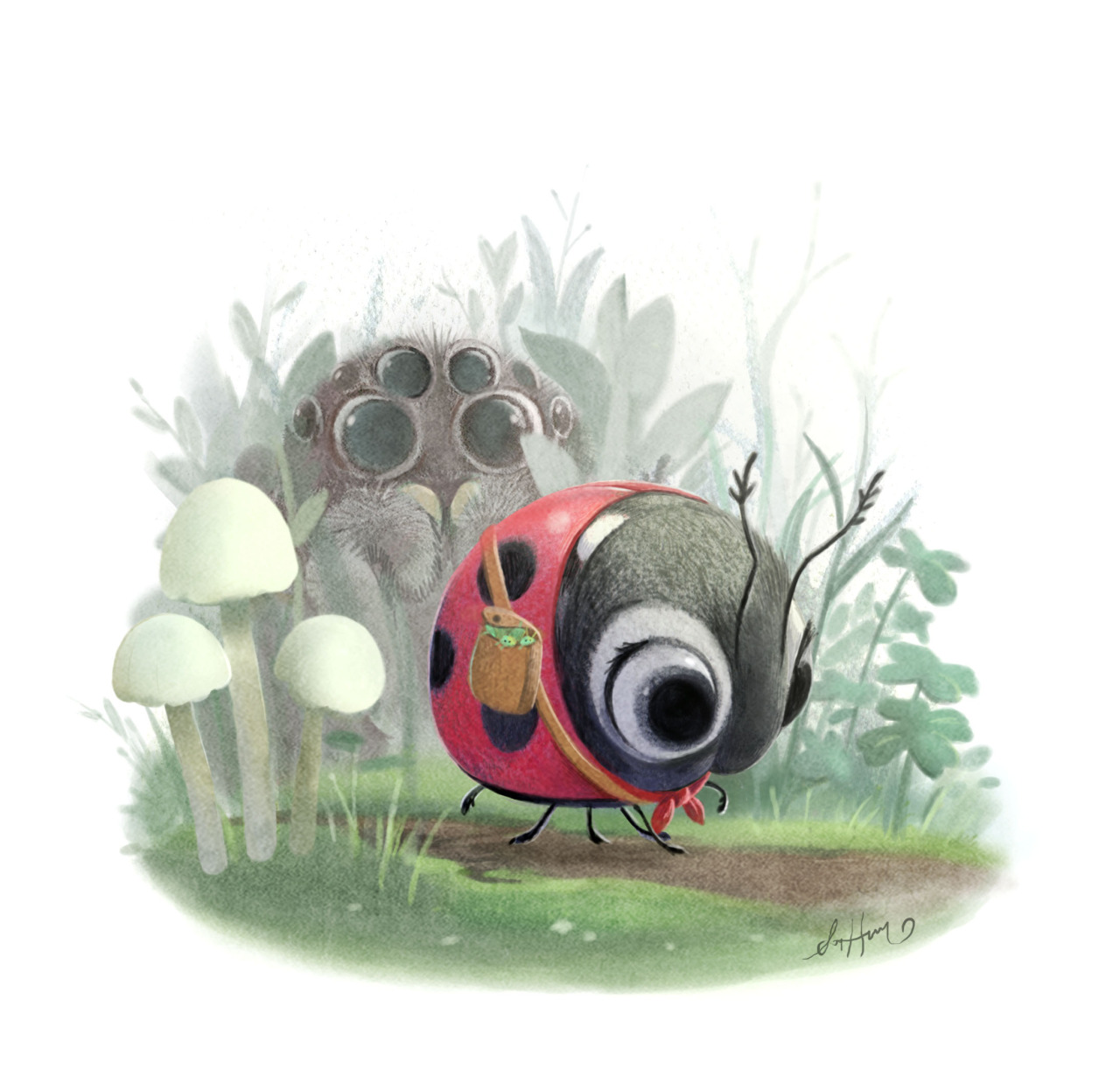 Little Red Riding Bug and the Big Bad Wolf Spider.