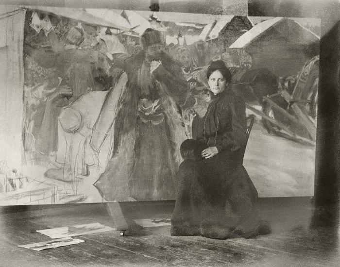 «Юлик у моей конкурсной картинки». 1903 год. Кустодиев Борис Михайлович. «Юлик у моей конкурсной картинки». 1903 год. Кустодиев Борис Михайлович.