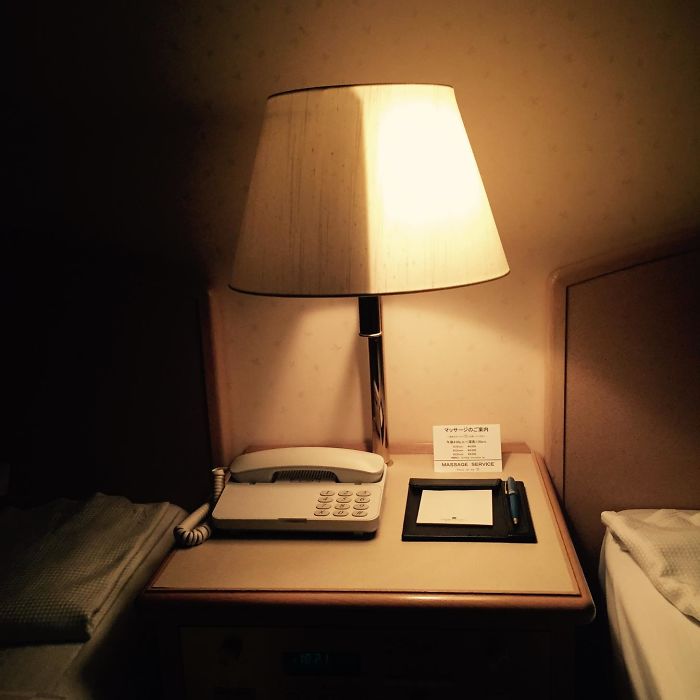 This Bedside Lamp At My Hotel In Japan Can Be Half Lit