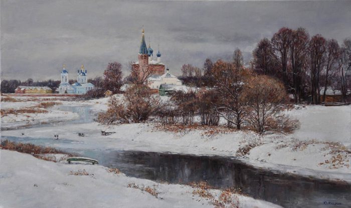 Снег выпал только в январе. Автор: Юрий Кудрин.
