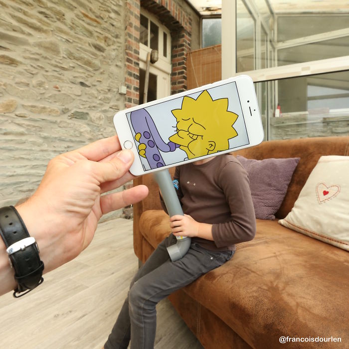 I Insert Simpsons Characters Into Real Life Situations Using My Iphone