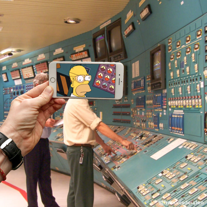 I Insert Simpsons Characters Into Real Life Situations Using My Iphone