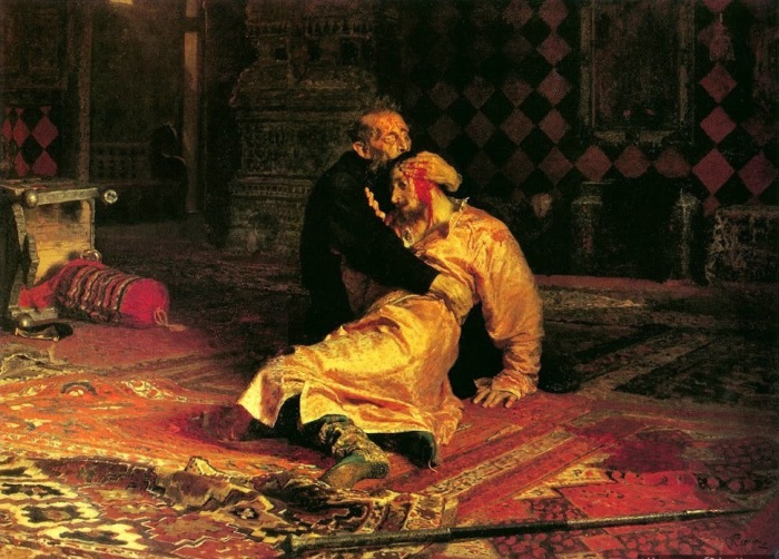 И.Е.Репин. «Иван Грозный и сын его Иван 16 ноября 1581 года» (1885). И.Е.Репин. «Иван Грозный и сын его Иван 16 ноября 1581 года» (1885).