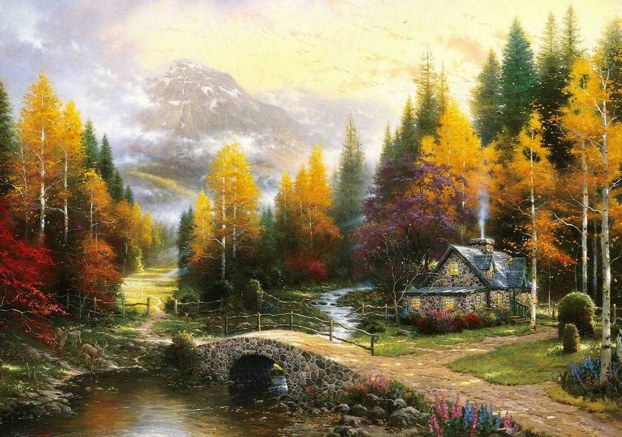 Осенние пейзажи Thomas Kinkade