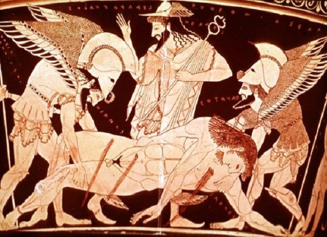 Бог смерти Танатас Античная вазопись