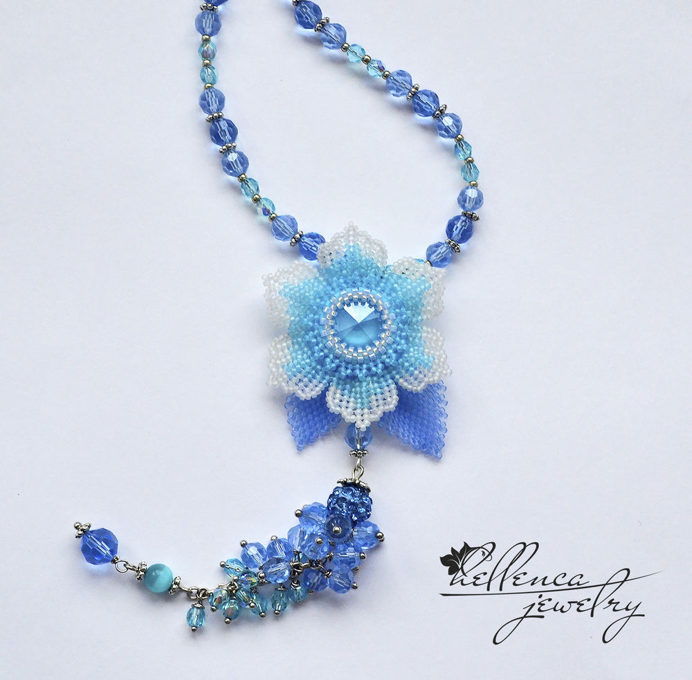 Создаем колье с цветком «Summer Blue» Создаем колье с цветком «Summer Blue»