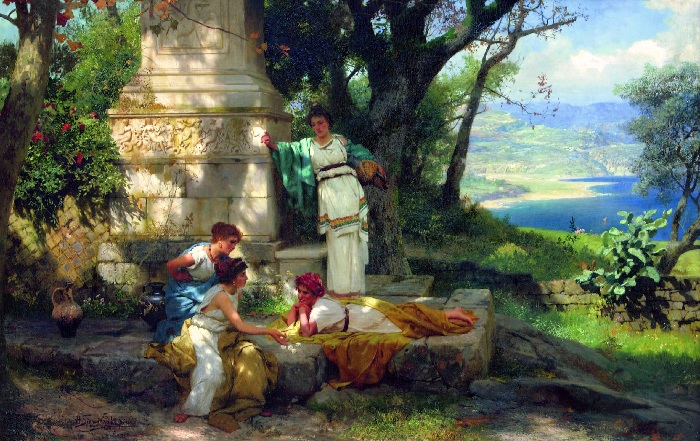 Игра в кости. (1899 год). Автор: Генрих Семирадский. Почему Третьяков не покупал для своей галереи картины художника-«чертополоха» Семирадского