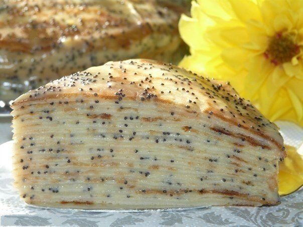 Блинный торт "Маковка" с заварным кремом