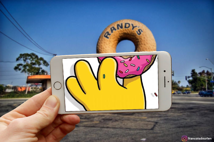 I Insert Simpsons Characters Into Real Life Situations Using My Iphone