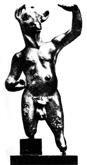 102 а. Пан. Статуэтка из Аркадии. Около 450 г. до н. э. Берлин. Государственные музеи