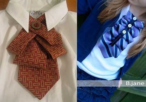 Из галстуков выходят прекрасные украшения! На заметку мастерицам