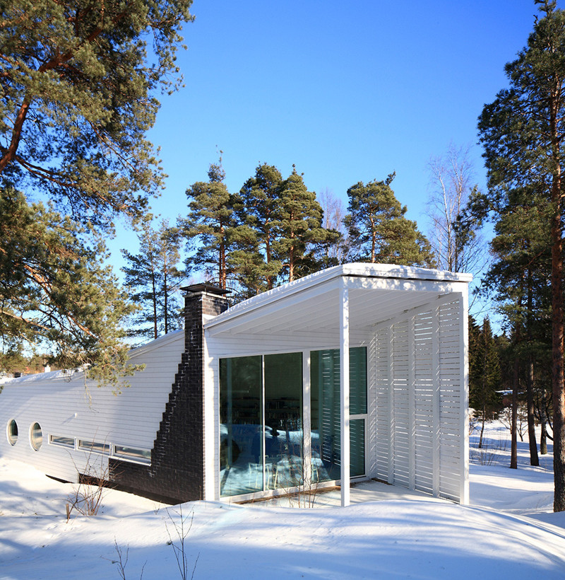 Дом из дерева в финском лесу дизайн, дом
