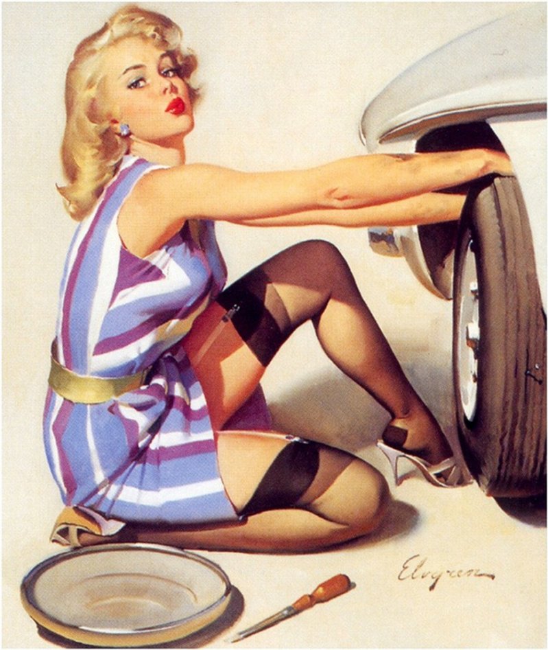 Девушки и машины в стиле Pin-Up pin up, искусство, пин-ап