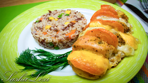 Фото к рецепту: Сочные Куриные Грудки Капрезе Фото к рецепту: Сочные Куриные Грудки Капрезе