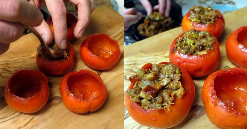 Хурма с мясом