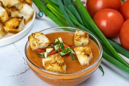Рецепт холодного томатного супа-пюре гаспачо