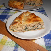 Пирог с рисом Басмати, крапивой и сардинами