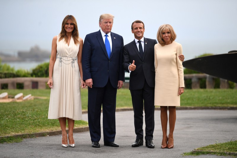 Брижит Макрон, Мелания Трамп, Дональд Трамп, Эммануэль Макрон