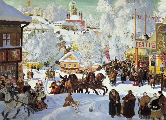 Масленица. (1919 год). Автор: Борис Кустодиев. Масленица. (1919 год). Автор: Борис Кустодиев.