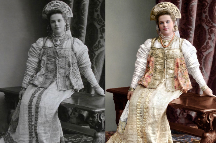 Грандиозные костюмы бала-маскарада в доме Романовых: раритетные снимки 1903 года – в цвете