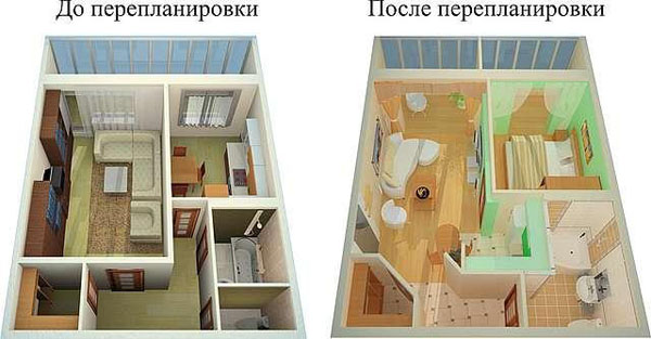 Дизайн и перепланировка квартиры с