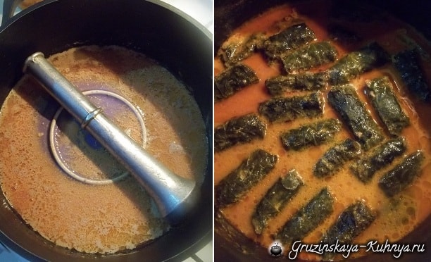 Долма с морковью и пряным томатным соусом (15)