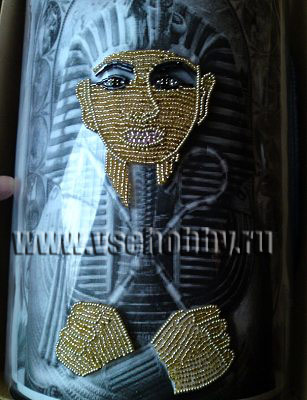 декорируем вазу бисером технология заполнения рисунка по частям