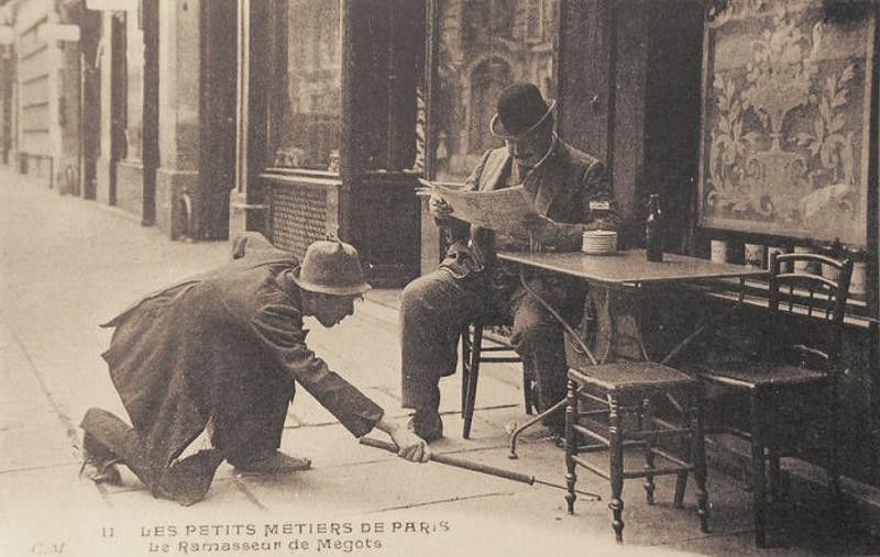 20. Собиратель окурков. Париж, 1900-е. 20. Собиратель окурков. Париж, 1900-е. исторические фотографии, история, фото