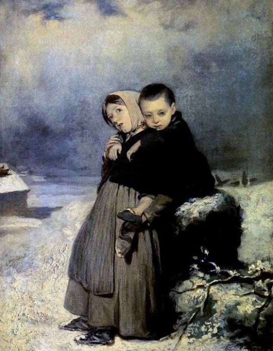 Перов В.Г. «Дети-сироты на кладбище». Перов В.Г. «Дети-сироты на кладбище».
