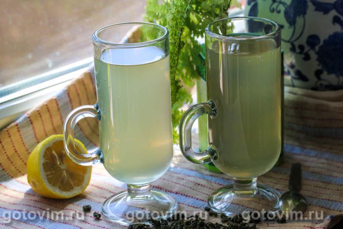 Лимонад из зеленого чая с мятой. Фотография рецепта