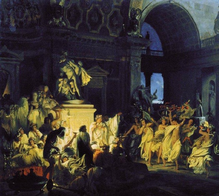 Римская оргия блестящих времён цезаризма 1872 год. Санкт-Петербург. Русский музей. Автор: Генрих Семирадский. Почему Третьяков не покупал для своей галереи картины художника-«чертополоха» Семирадского
