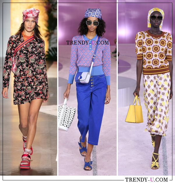 Головные уборы для весны и лета 2019 от Anna Sui и Kate Spade (посередине и справа)
