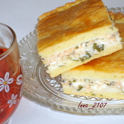 Пирог с рыбой и творогом