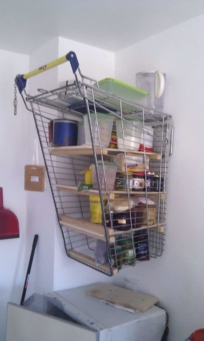 Use A Shopping Cart As A Shelf If You Have No Money For The Furnishings Use A Shopping Cart As A Shelf If You Have No Money For The Furnishings