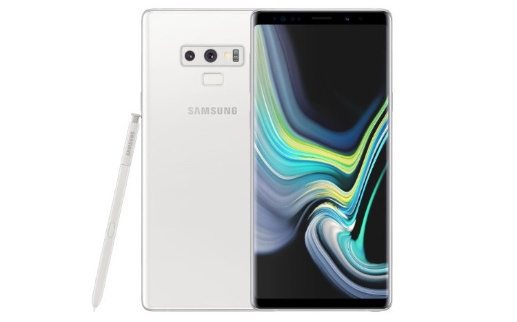 Белый фаблет Galaxy Note 9 с изогнутым OLED