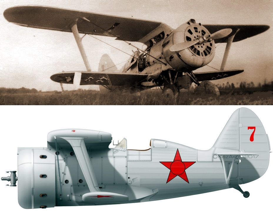 Истребитель И-153 из 123-го ИАП, оставленный на аэродроме Жабчицы (Пинск), и профиль этого самолёта (художник Александр Казаков). - Вынужденные драться? С удовольствием! | Военно-исторический портал Warspot.ru