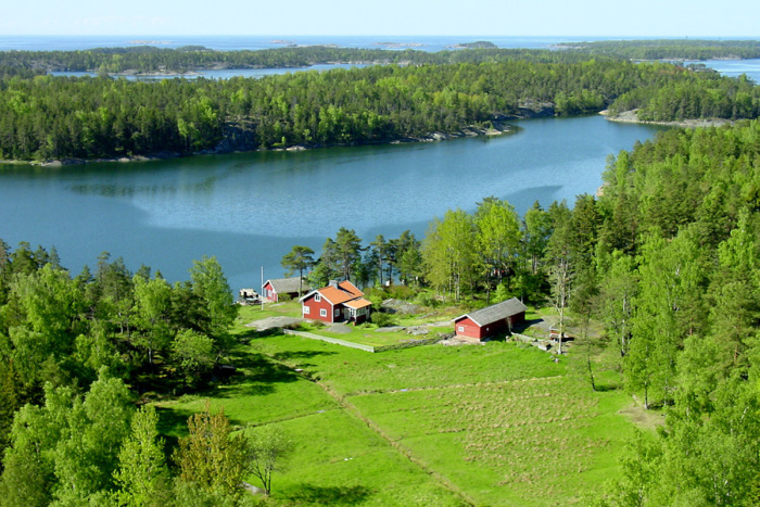 Великолепные озера среди зеленых лесов Финляндии.