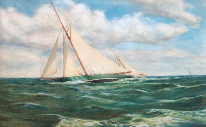 America's Cup 1899-SHAMROCK vs COLUMBIA (700x433, 378Kb)