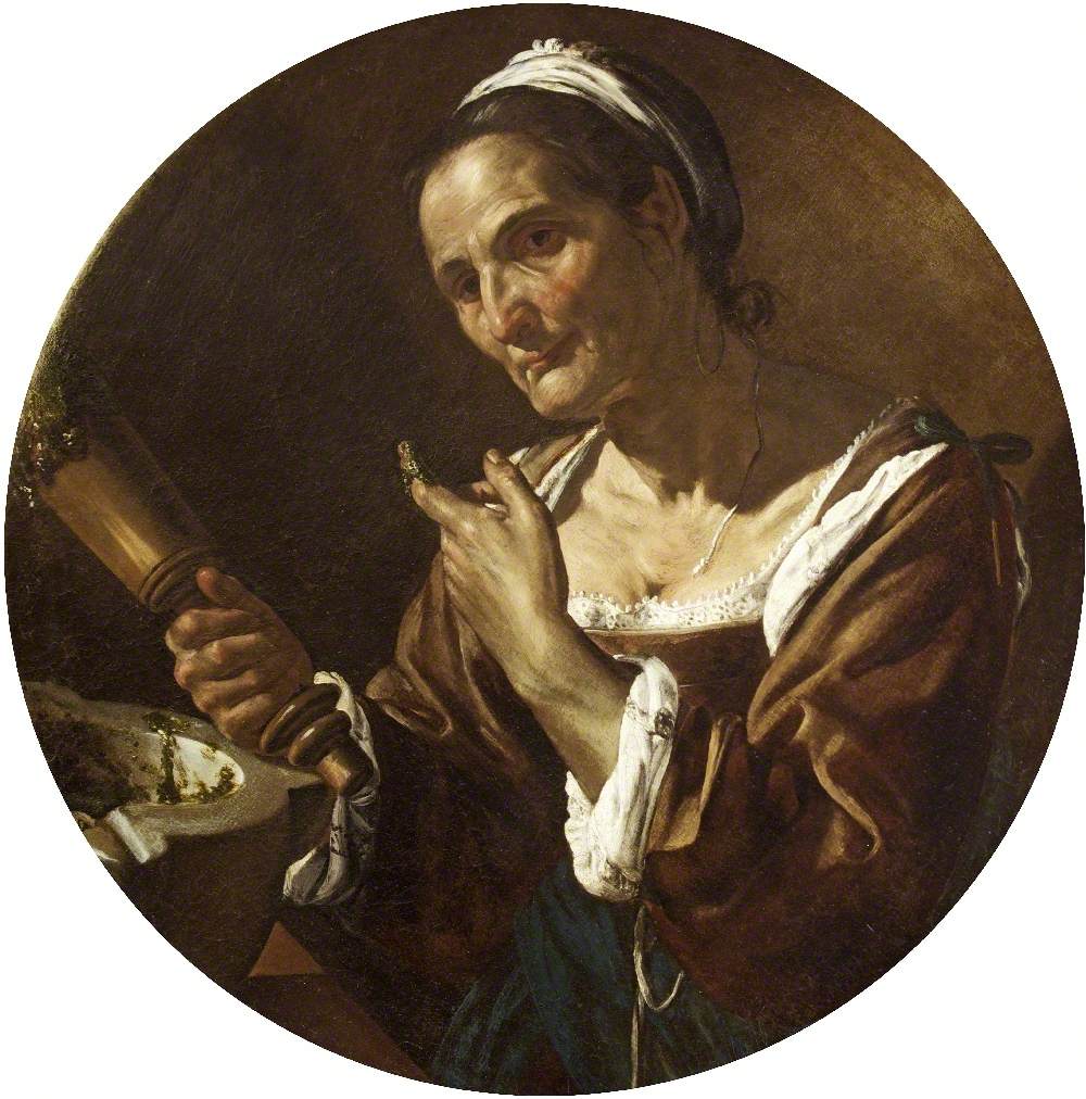 An Old Woman with a Pestle and Mortar An Old Woman with a Pestle and Mortar