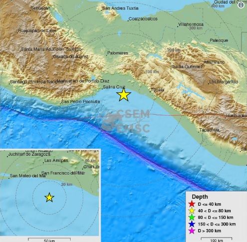 Новое землетрясение произошло у берегов Мексики