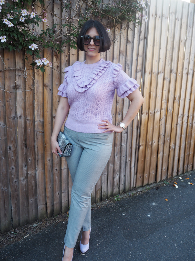 lavender frilled jumper lavender frilled jumper