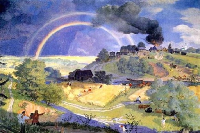 После грозы. 1921 год. Автор: Борис Кустодиев. После грозы. 1921 год. Автор: Борис Кустодиев.