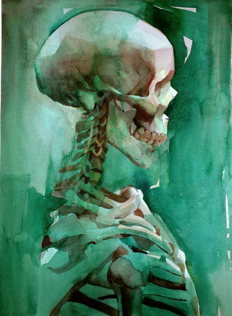 Художник из Лос-Анджелеса. Nick Runge 6 Profile of a skeleton. Nick Runge