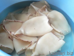 Очищенные кальмары. Очищенные кальмары.